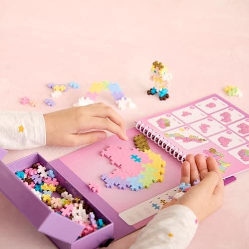 PLUS PLUS Travel Toys - Building Blocks Puzzle Play, Ideal Train, Car, or Plane Activities for Kids, 12 Pages with 125 Pieces in Attached Storage, Girls and Boys Toys Age 5 Plus - Fairy Tale — view 6