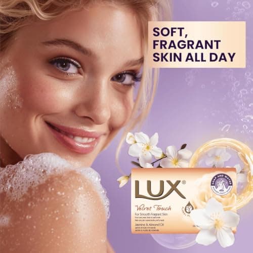 Lux Family Pack Soap Bar Bundle, 5 Pack Variety - Soft Touch, Magical Spell, Bright Impress, Aqua Sparkle, Velvet Touch, 80g Each with Soap Bag — view 6