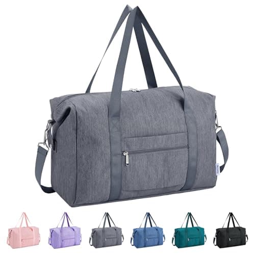 Narwey for Ryanair Cabin Bags 40X30X20 Underseat New Ryanair Small Foldable Travel Duffel Hospital Weekend Bag for Women Ryan Air Carry on Luggage Holdall Tote for Men 20L (Grey)