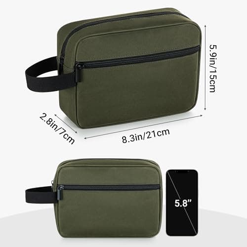 Elviros Lightweight Hanging Travel Toiletry Bag for Women Men, Army Green — view 5