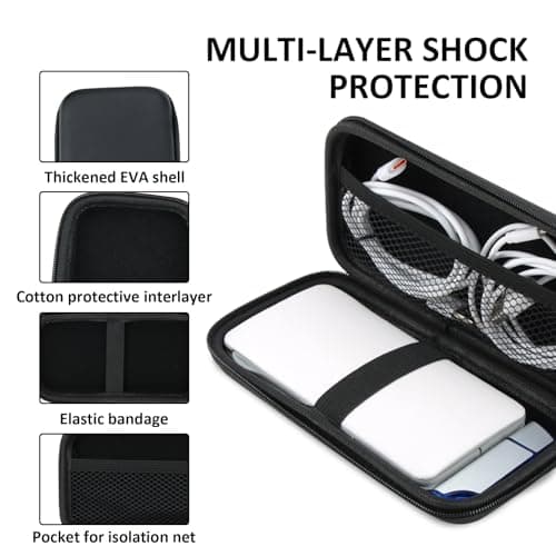 Power Bank Case Shockproof Carrying Case Travel Cable Organiser Hard Drive Case Travel Bags Organiser EVA Tech Pouch Multifunctional Cable Bag for Electronics Travelling Essentials Accessories — view 4
