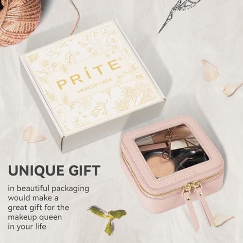 Prite Clear Makeup Bag Cosmetic Case Travel Toiletry Bag, Pink, Mini — view 5