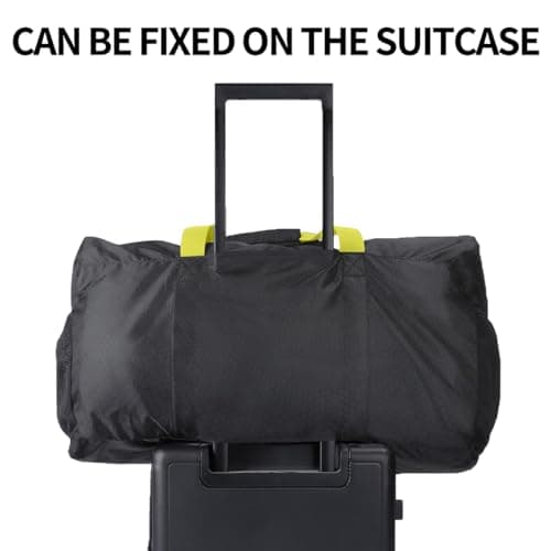 Eono 90L Foldable Travel Duffle Bag Hold All Travel Luggage Bag Holiday Pack with Multi-Pockets for Women Men (Black+Yellow) — view 3
