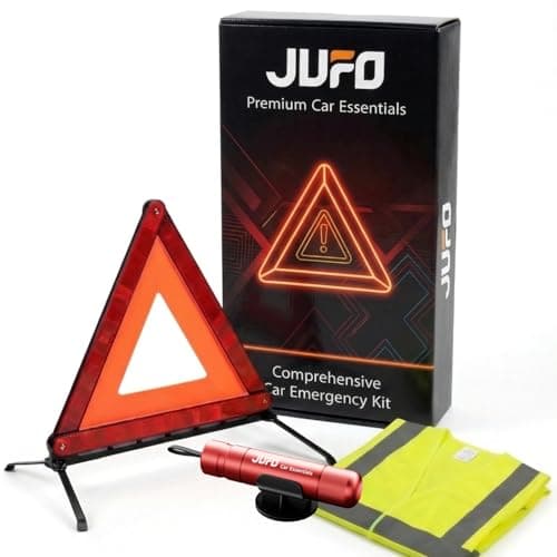 JUFO 3 in 1 UK Car Breakdown Kit with a Window Breaker and Warning Triangle