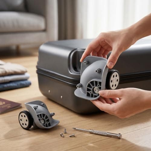 Naroote Suitcase Wheels Replacement 2pcs Silent Trunk Wheels for Luggage Repair Grey — view 2