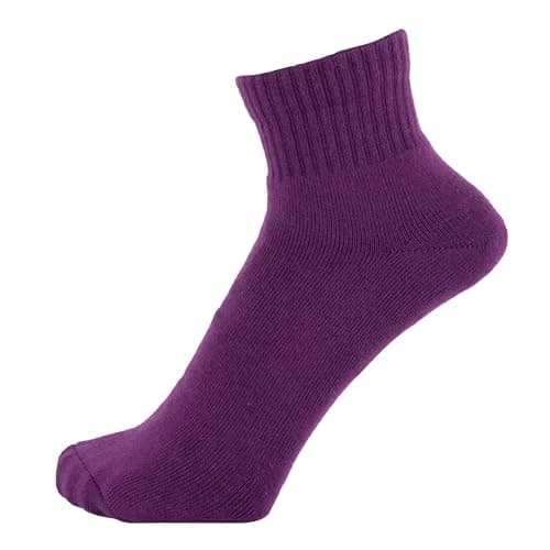 ZAKIRA Combed Cotton Terry Trainer Socks, 6-10 (UK), Purple