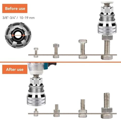 FiTspi Universal Adjustable Socket Wrench for Standard Metric 10-19mm, Multi-Function Maintenance Tool, 3/8 Inch Hex Wrench Adapter Kit for Drilling and Fastening Cool Gadgets — view 3