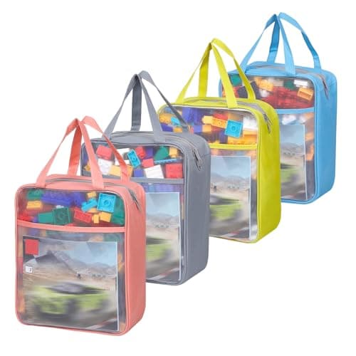 4 Pack Extra Large Mesh Toy Zipper Storage Bags (11.8 * 9.8 * 5.2in)