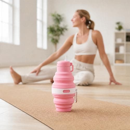 Cheewing 3PCS Collapsible Water Bottle Set, Silicone Soft Flask Bottles — view 6