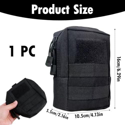 Multipurpose Tactical Molle Pouch, Small EDC Utility Belt Bag with Detachable Quick Release Strap, Multipurpose Waist Pack for Cell Phone, Gadgets & Outdoor Gear — view 2