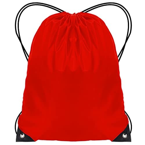 JFmall Drawstring Bags, Swim PE Bags Drawstring Gym Bag for Kids Adults String Swimming Sports Bag for School Sports Swimming Gym Travel Red