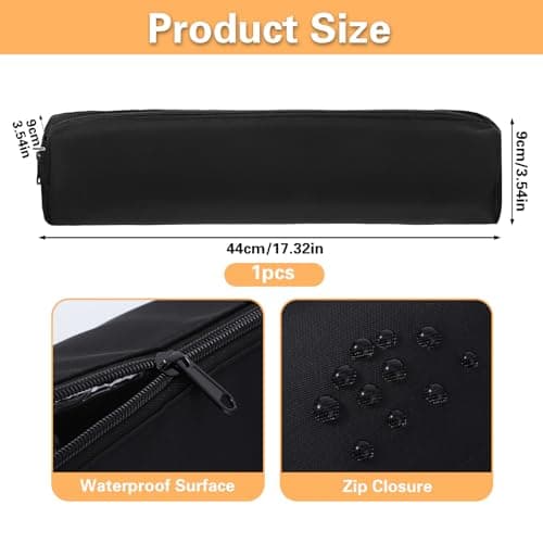 Xindojuz Professional Hot Hair Tools Travel Bag, Portable Heat Resistant Storage Organizer Case Pouch for Curling Irons, Flat Irons, Hair Dryers Women Travel Essentials (Black, 17.32" x 3.54"x 3.54") — view 2