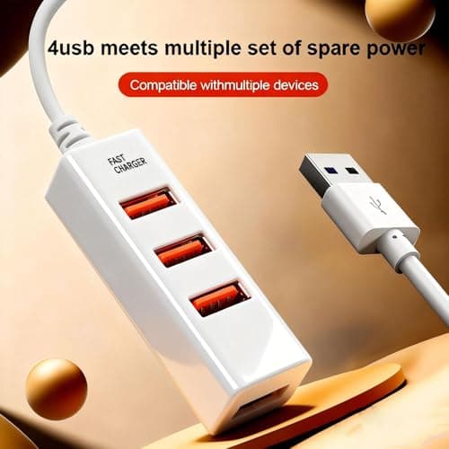 USB 2.0 Extension Cable with 4 Charging Ports USB Charging Hub Multi-Port for School, Airport, Public Space Travel — view 3