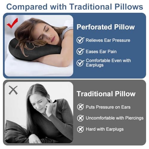 AOOSA Piercing Pillow, Black Ear Piercing Pillow for Side Sleepers — view 5