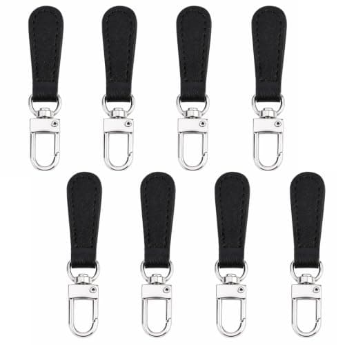 8 PCS Zipper Pulls Replacement, Detachable Leather Zip Repair Kit, Tool-Free Zipper Pull Replacement for Luggage, Backpacks, Jackets, Purses and Suitcases