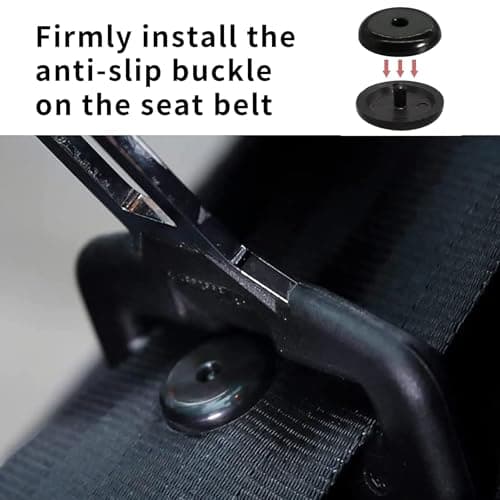 Siqian 4 Sets Seat Belt Stop Buttons, Anti- slip Seat-Belt Stopper Clips Snap-On System, No Welding Required Seat Belt Stop Button Buttons Prevent Seat belt Buckle from Sliding Down The Belt — view 4