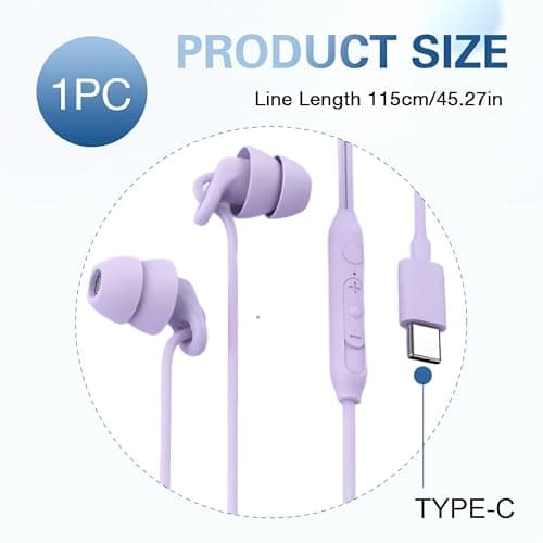 Sleep Earbuds, Soft Lightweight Wired Noise Cancelling Small Canal — view 2