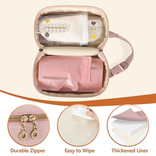 Damero Portable Breast Milk Cooler Travel Bag with 4 Ice Packs, Pink — view 4