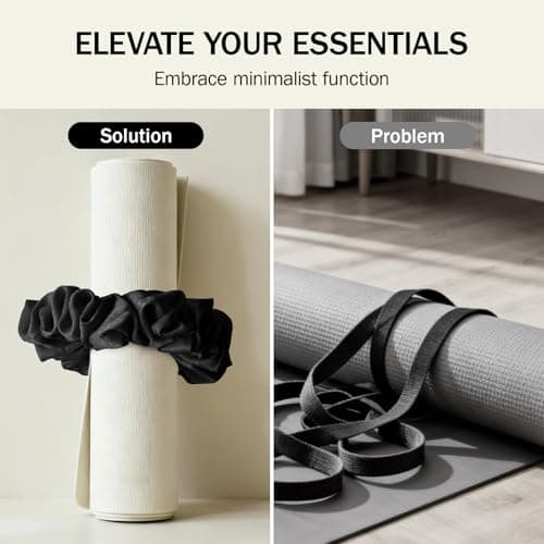 Slim Panda Yoga Mat Strap, 2-in-1 Yoga Mat Carrier & Hair Scrunchie, Premium Velvet Adjustable Carry Strap for 1-6mm Mats | Portable, Stylish, Durable & Elastic (Mat Not Included) — view 5