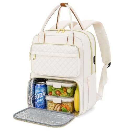 RAINSMORE 15.6 Inch Laptop Backpack with Lunch Compartment, Backpack Womens