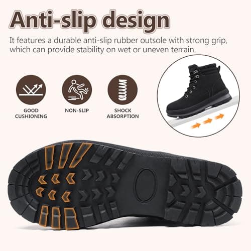 Bravover Walking Boots Womens Ankle Boots Hiking Boots Waterproof Mid Calf Boots Lace up Zipper lightweight Non-Slip Outdoor Trekking Boots for Women — view 4