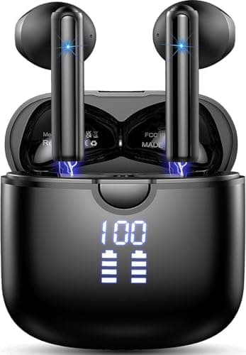 Wireless Earbuds, Bluetooth 5.4 Ear buds with 4 ENC Noise Cancelling Microphone, Bluetooth Headphone with HiFi Stereo Deep Bass, Bluetooth Earphones In ear 45H Playtime LED Display, IP7 Waterproof