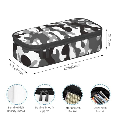Abaysto Large Pencil Case for Boys Kids Camo Pencil Pouch with Zipper Compartments Big Capacity Pencil Bag Organizer Box for School (Camouflage) — view 5