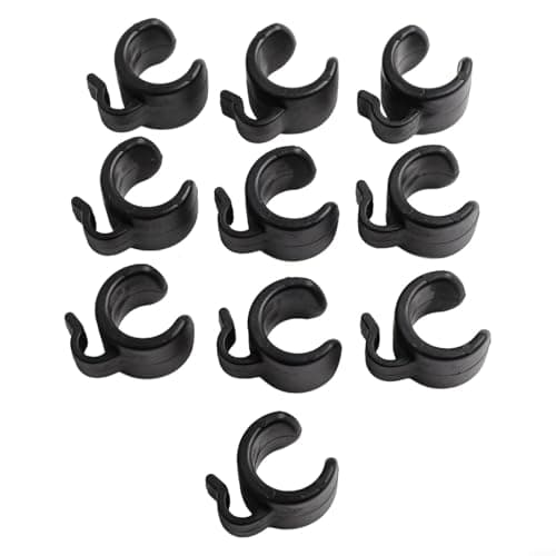 10-Pack ABS Mic Cable Clips for Tripod Stand Black(20mm) — view 3