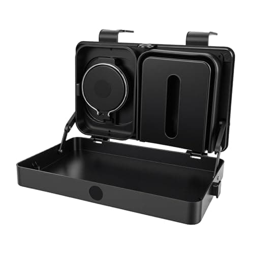 Car Backseat Storage Organizer with Expansion Tray, Cup Holder, and Tissue Box for Road Trips, 5-Piece Set, Made of ABS