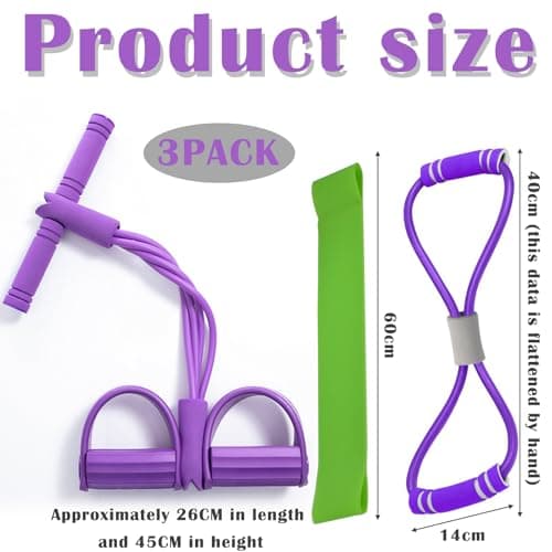 Resistance Bands with Handle, Exercise Bands Resistance for Women, Full-Body Strength Training at Home, Portable Workout During Travel, 3-Piece Set with TPE Material, 600x50x0.35mm Dimensions — view 2