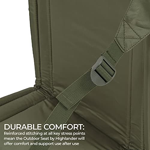 Highlander Foldable Outdoor Seat Mat Lightweight Padded Portable Stadium Seats Ideal for Walking, Picnics, Camping, Hiking or Festivals (Olive Green) — view 6