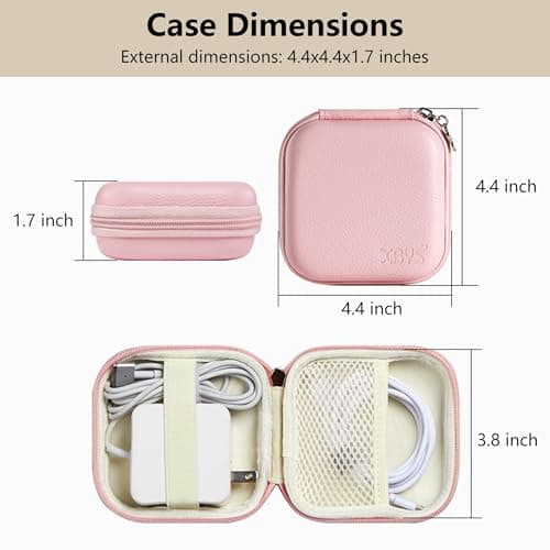 Linpr Portable Charger Case, Tech Electronic Organizer Bag, Pink,M — view 2