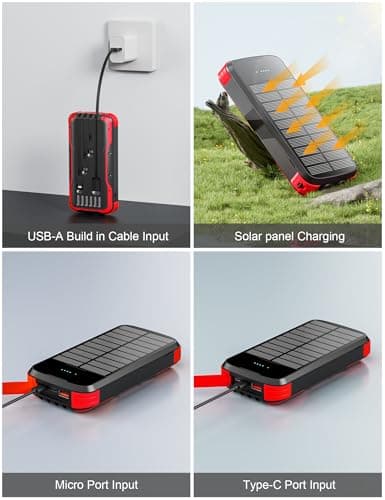 MINRISE Solar Power Bank 40000mAh, Portable Charger PD 20W Fast Charging — view 4