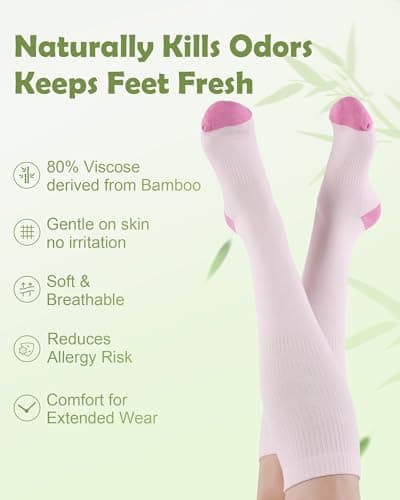SukModen Bamboo Compression Socks for Women & Men, 2 Pairs, 15–20mmHg — view 2