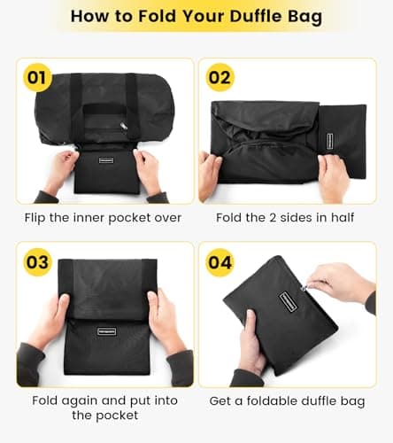 Vorspack 20 Inches Foldable Gym Bag, Lightweight Duffel Bag for Men Women — view 5
