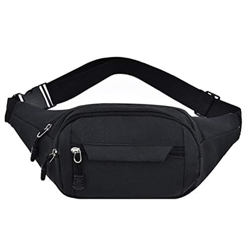 Bumbag Waist Bag, Waterproof 4 Zip Pockets Fanny Pack Waistpacks, Black