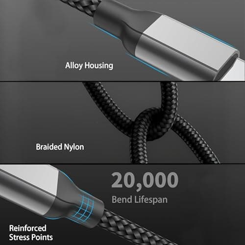 Short USB C to USB C Charger Cable Fast Charging 2 Pack 15CM 60w, Nylon Braided Short USBC to USBC Cable PD Fast Charge 0.5ft USB-C Charger Lead 15 CM for iPhone 17/16/15 iPad Samsung Power Bank — view 6