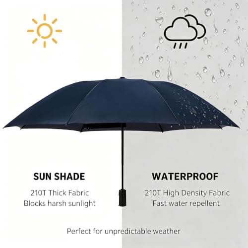 ACEIken Umbrella Reverse Close Folding Windproof Travel Umbrella,106cm Blue — view 4