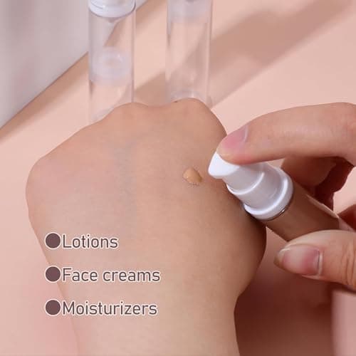 Empty Airless Vacuum Cosmetic Container 12Pcs Airless Pump Bottle,Refillable Clear Travel Lotion Pump Containers,Portable Plastic Lotion Press Pump Bottles for DIY Foundation,Gel,Essence Moisturiser — view 2