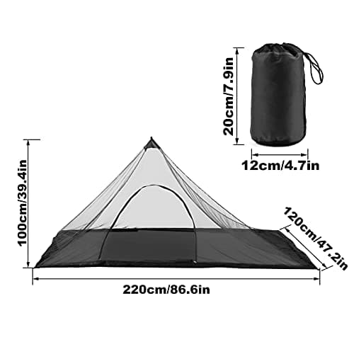 Lixada Camping Tent Mosquito Net with Carry Bag Water Resistant Outdoor Mesh Tent for Hiking Camping Fishing — view 3