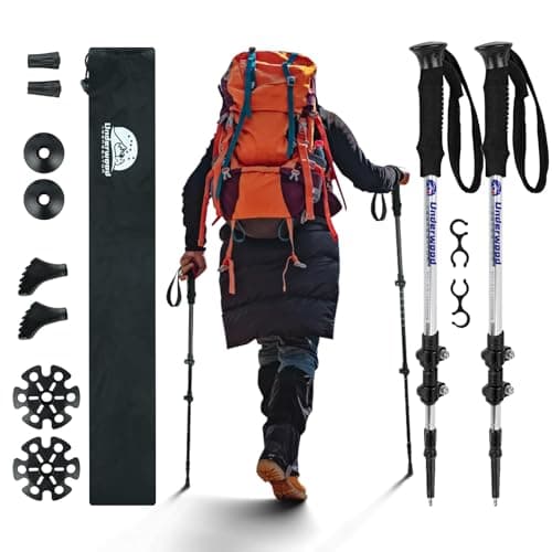 2-Pack Walking Sticks for Women and Men,Telescopic Trekking Pole for Hiking