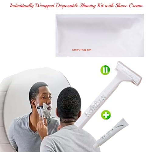 20Pack Individually Wrapped Hotel Disposable Razors Kit With Shave Cream; Travel Manual Razor Toiletries Amenities;Multipurpose Guest Shaving Razor Set for Home Hotel Travel — view 2