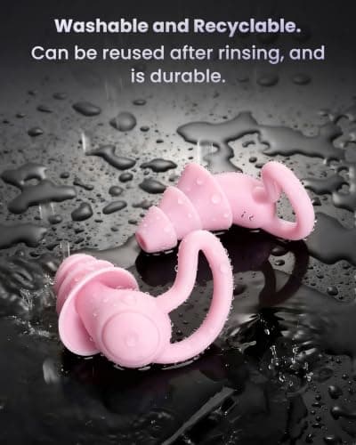 Ear Plugs for Sleep, Noise Cancelling Ear-Plugs Reusable Soft Silicone Earplugs for Sleeping, Snoring Partner, Travel, Deep Focus, Side Sleepers, Work & Studying, Comfortable,Pink 2Pairs — view 5