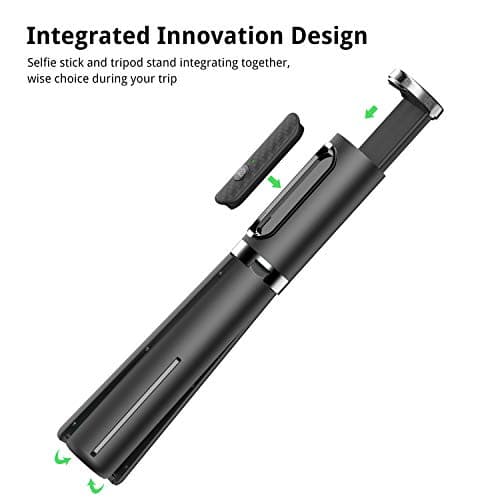 ATUMTEK Selfie Stick Tripod, 3-in-1 Extendable Aluminum Phone Tripod with Detachable Bluetooth Remote, Compatible with iPhone 17/16/15/14/13/12/11/11 Pro/XS Max/XR and Samsung Smartphones, Black — view 2