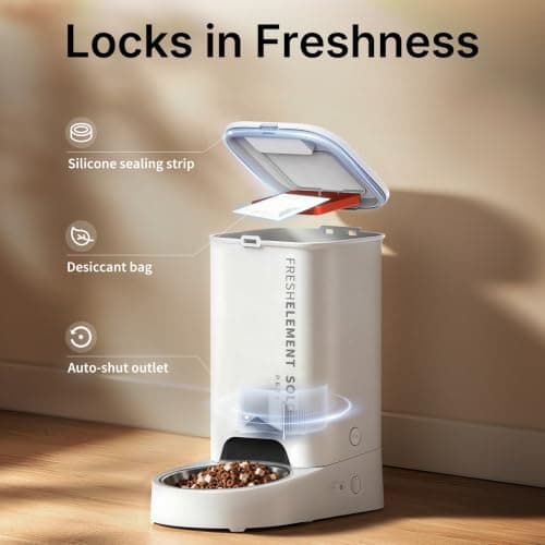 PETKIT Automatic Cat Feeder, WiFi Cat Food Dispenser with App Control, 304 Stainless Steel Bowl, 3L Capacity for Cats & Small Dogs, Anti-Clog Design for Dry & Freeze-Dried Food, Fresh-Lock Technology — view 4