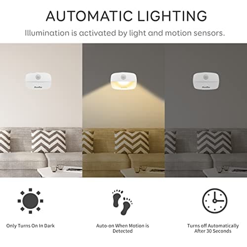 Motion Sensor Night Lights 8 Pack, Battery Powered Sensor Night baby lamp — view 3