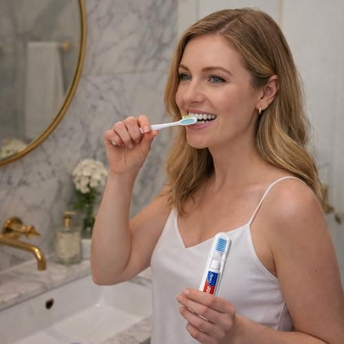 Mini Travel Toothbrush and Toothpaste Set, 4 Folding Compact Toothbrushes with 4 Mini 5g Toothpaste Tubes and Travel Bag, Portable Oral Care Kit for Flights, Work, Camping and Short Trips — view 3