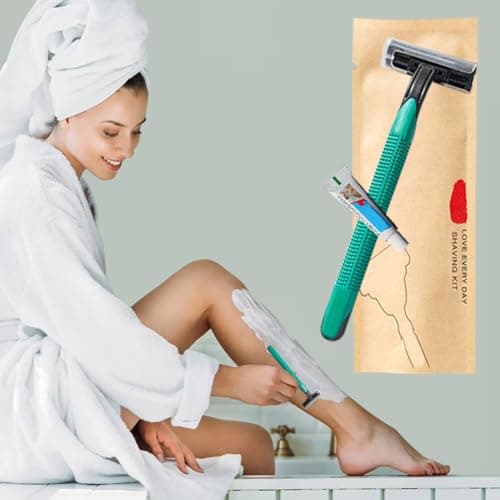 15Pack Luxury Twin Blade Disposable Razors Kit with Shave Cream; Individually Wrapped; Sensitive Skin Guest Shaving Razor for Hotel, Salon,Spa,Home Care and Travel — view 4