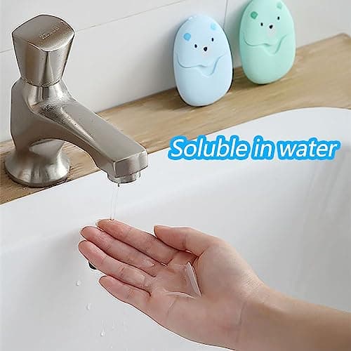 2 Boxes(100 Sheets) Travel Paper Soap Sheets Washing Cleaning Hand Bath Scented Paper Soap Outdoor Mini Slice for Indoor and Outdoor Activities — view 5