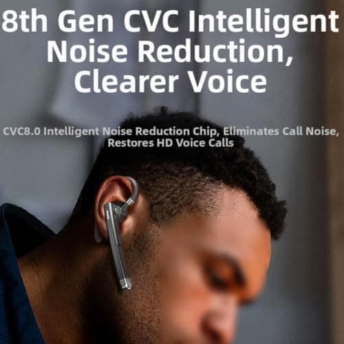 Headset Rotating Ear Hook Professional Wireless Earphone ABS for Meetings Travel Gym 15x12x1.8cm — view 5